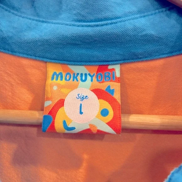 Women’s Mokuyobi Color Block Dress Short Sleeve Blue/orange With Pockets Size L - Picture 3 of 5